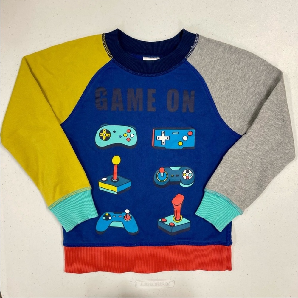 Hanna Andersson Blue Multicolor Gaming Sweatshirt